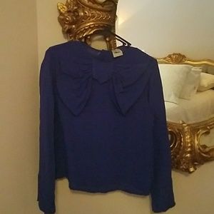 asos blue bow top us8